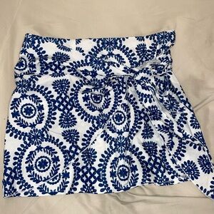 SHEIN Blue and White Mini Skirt
